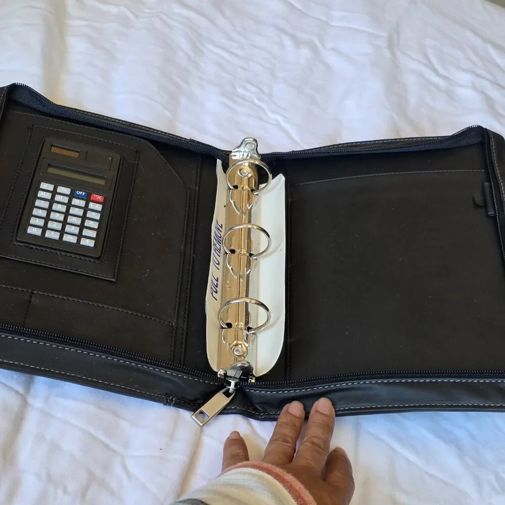 Avon Black Planner Organizer Zippered 10 X 8 in.